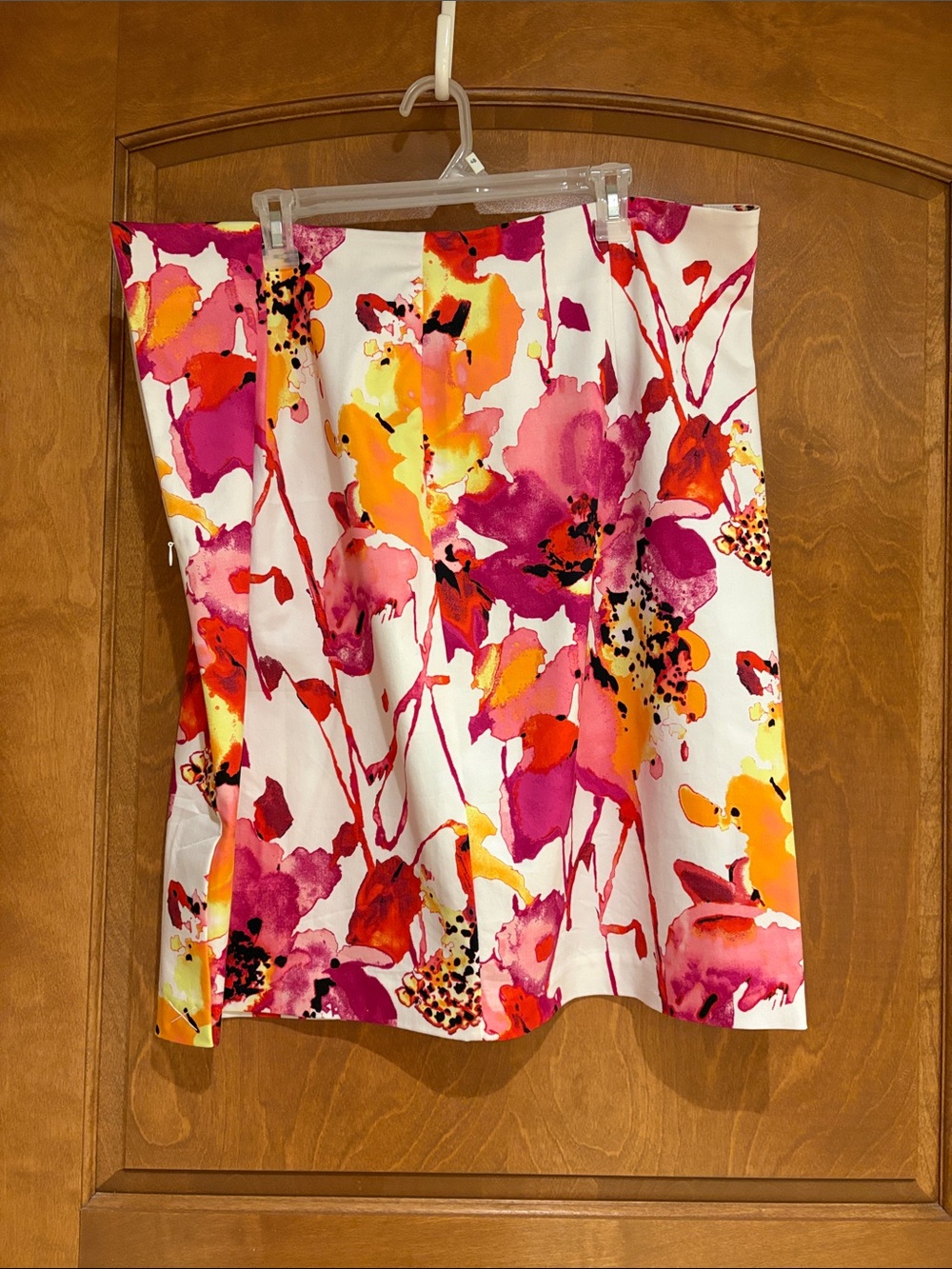 Worthington Floral A-Line Skirt in Pink, Orange & Yellow